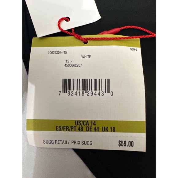 Anne Klein Colorblock Sleeveless Shell, Size 14 - White & Black - Picture 11 of 16